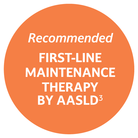 Recommended first line maintenance therapy by AASLD